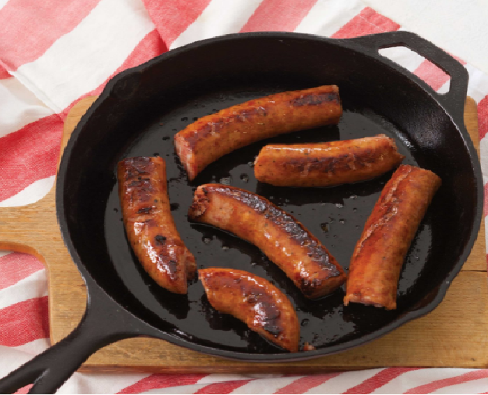 Linguiça frita e bem sequinha
