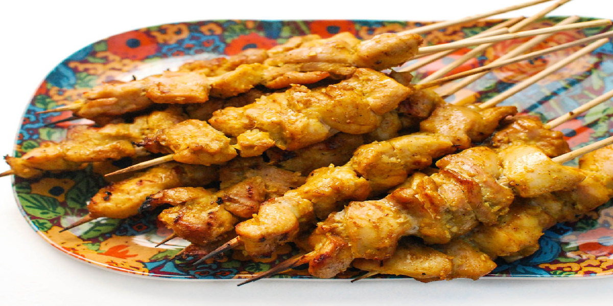 Receita de Espetinho de frango ao curry