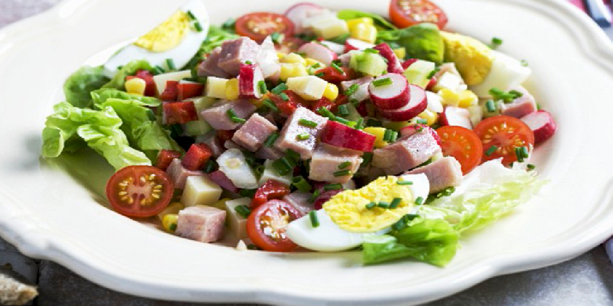 Salada com presunto