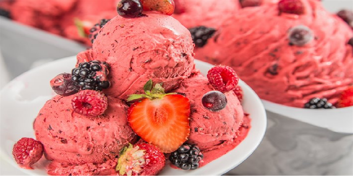 Receita de Sorvete caseiro de frutas vermelhas