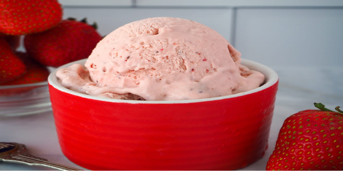 Receita de Sorvete de gelatina de morango