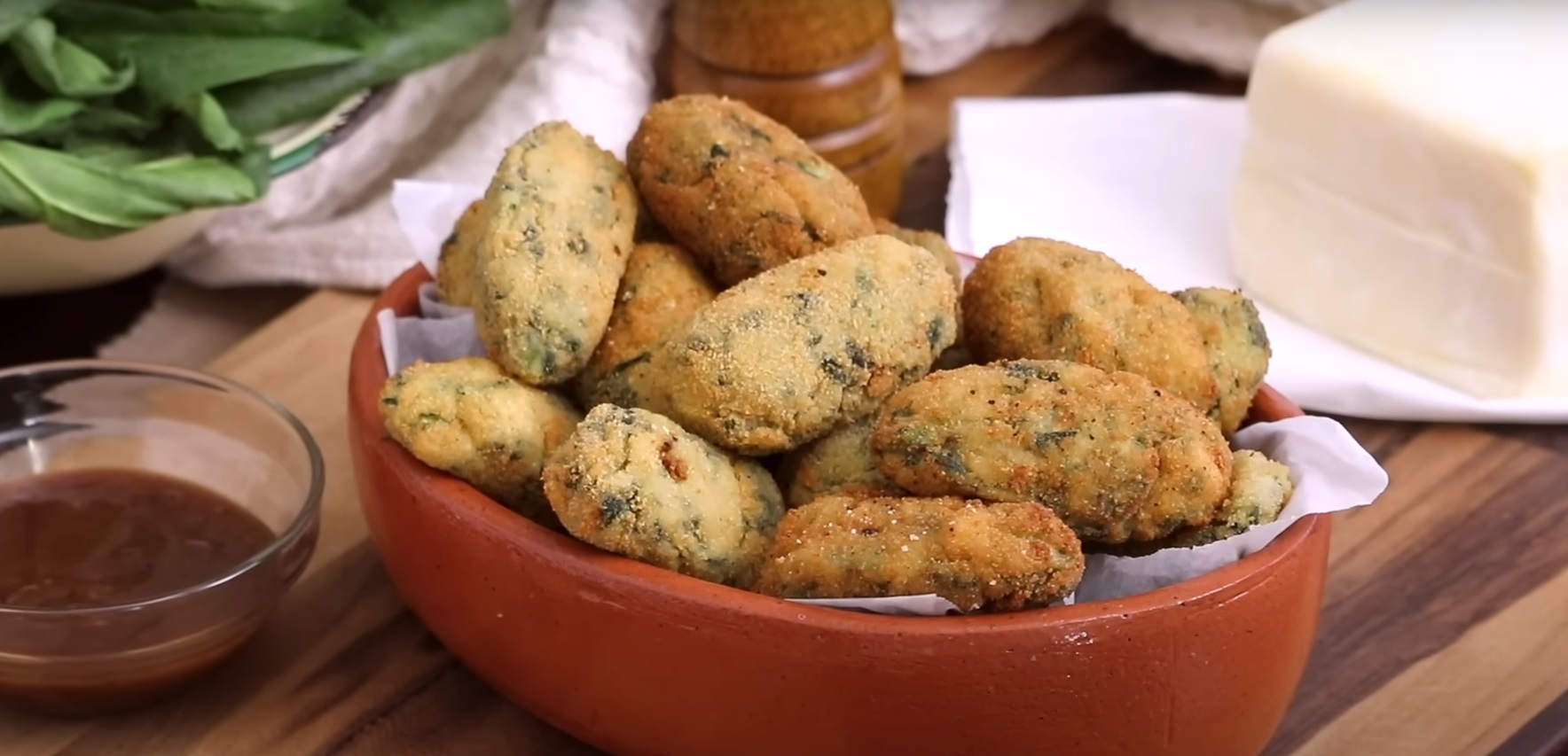 Croquete de Espinafre na Airfryer