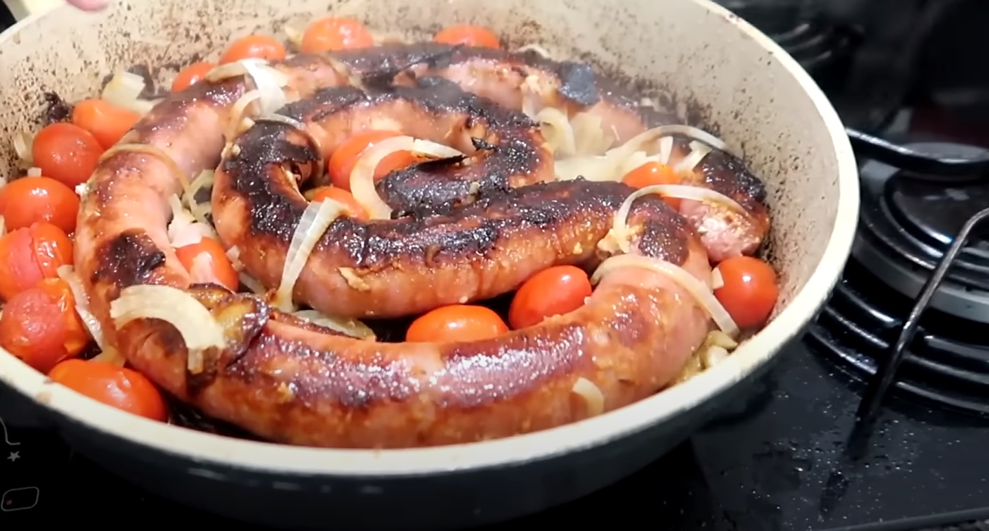Linguiça Assada na Frigideira Suculenta