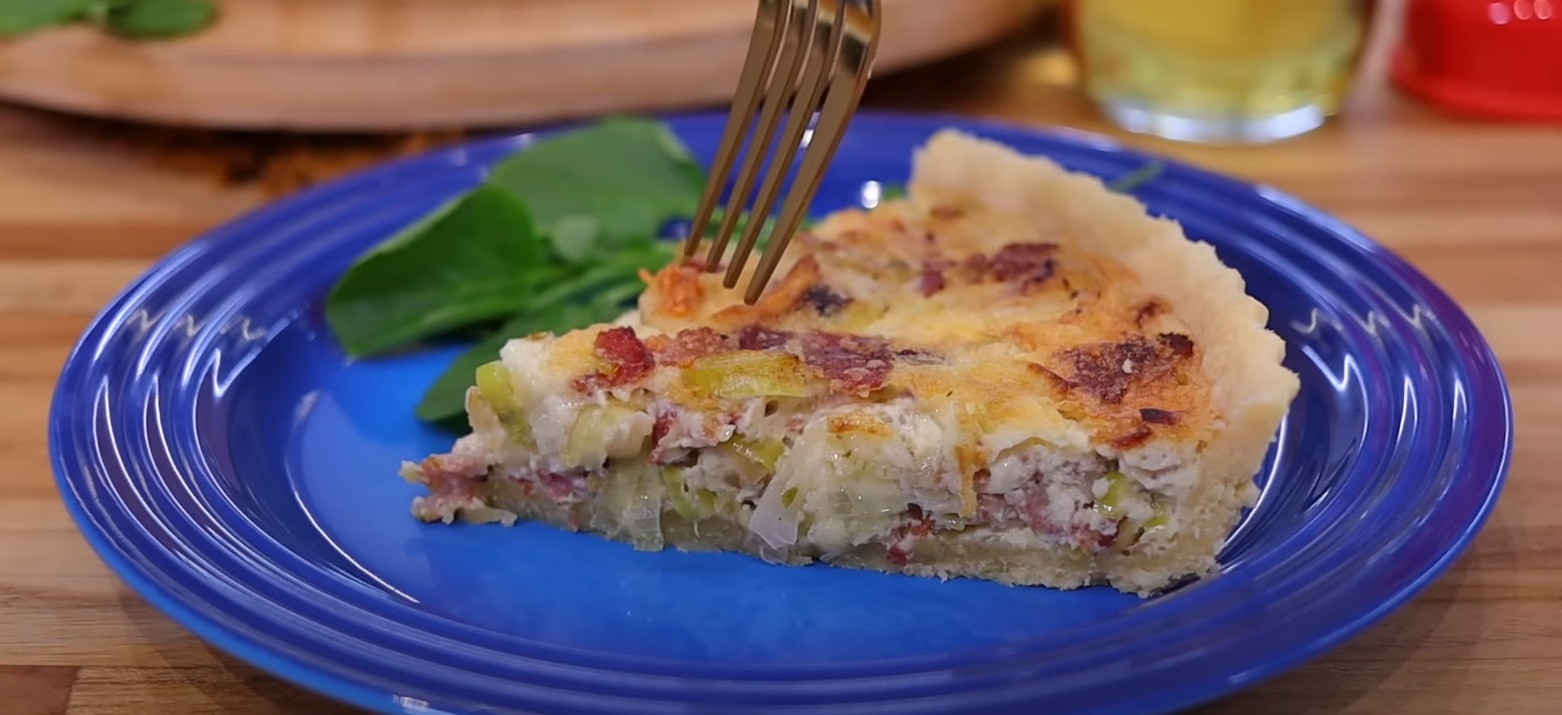 Quiche de Alho-poró Cremoso com Massa de Manteiga Sequinha
