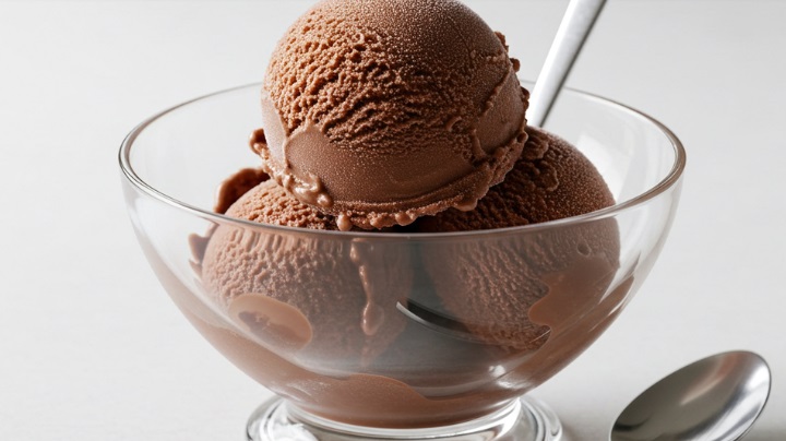 Sorvete de chocolate caseiro