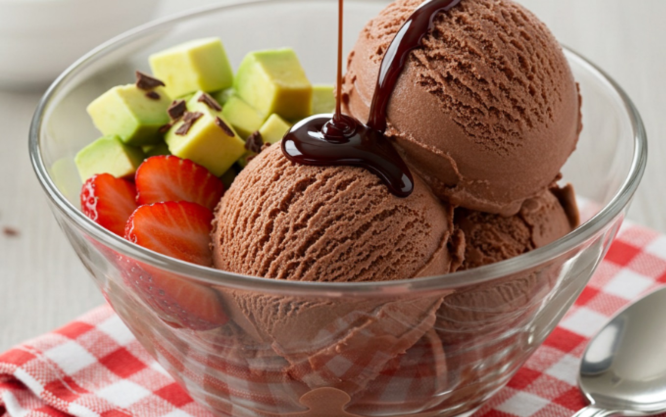Sorvete de chocolate com Abacate